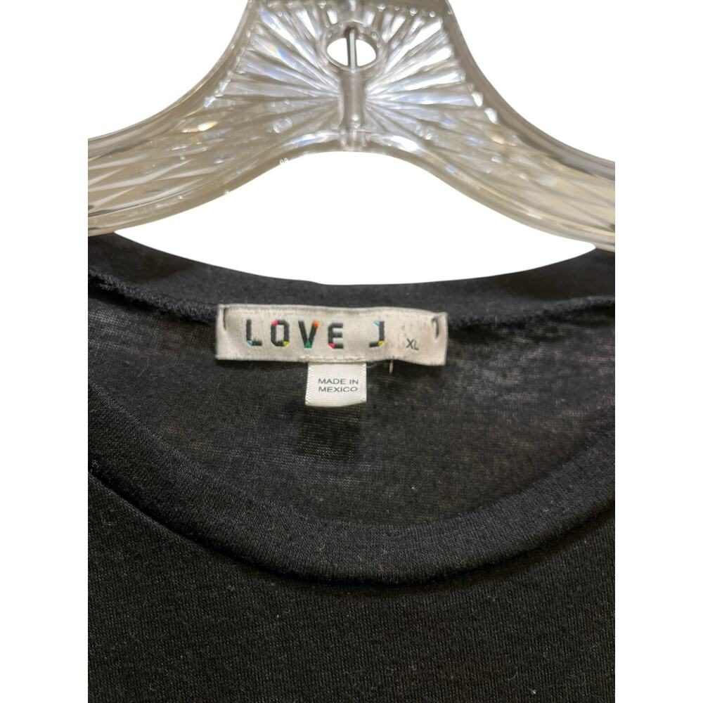 Love J  QUEEN Embroidered Crop Top XL Black Pink - Picture 4 of 5